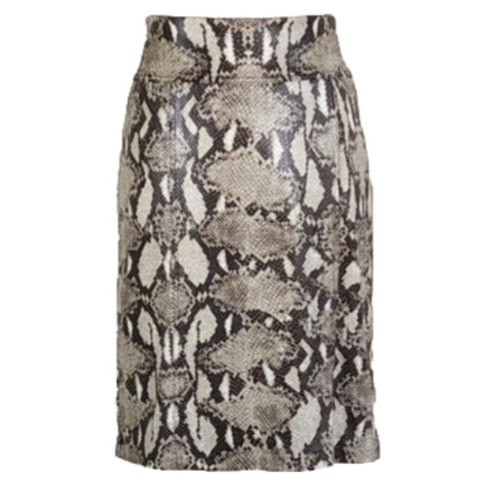 Chico's Snakeskin Pencil Skirt - Size 00 = Women's XS/ Size 2 - NEW W/TAGS Brown